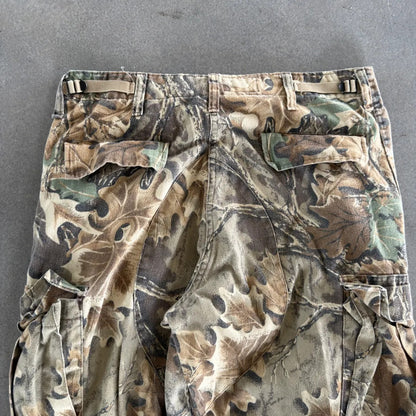Distressed Cabelas Camo US Army Combat Trousers Double Knee Pants 90's - 34