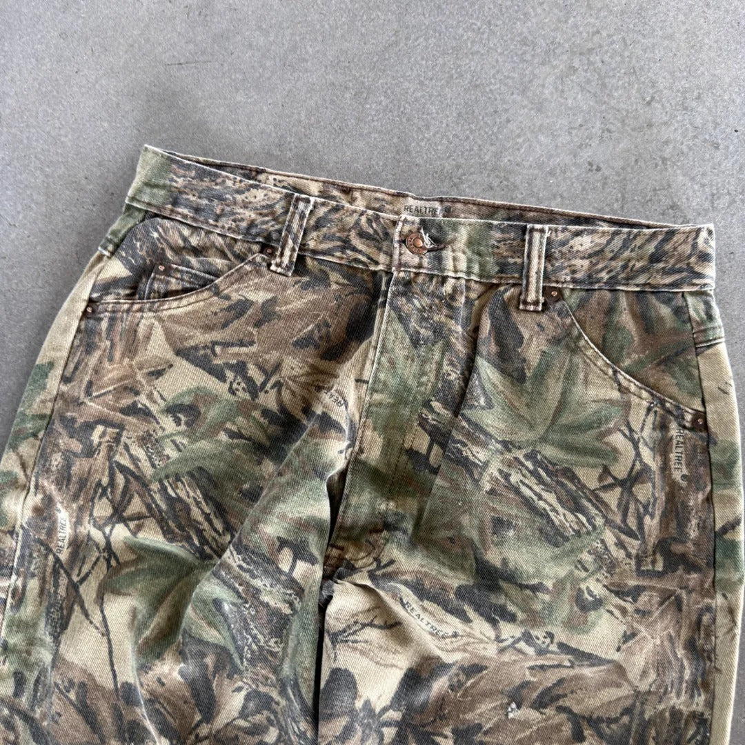 Duxbak Camo Realtree Canvas Baggy Pants 80's - 30