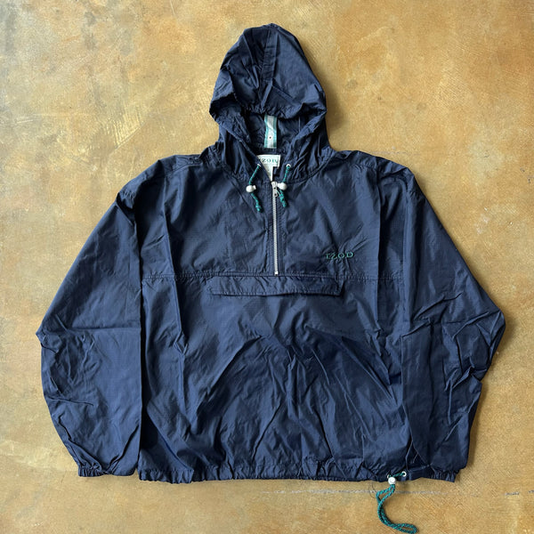 Izod Hooded Rain/Windbreaker Jacket Kangaroo Pouch 90's - L