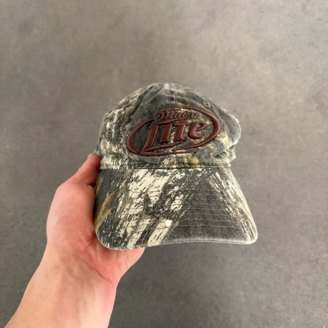 Miller Lite Embroidered Camo Hat 00's - OSFM