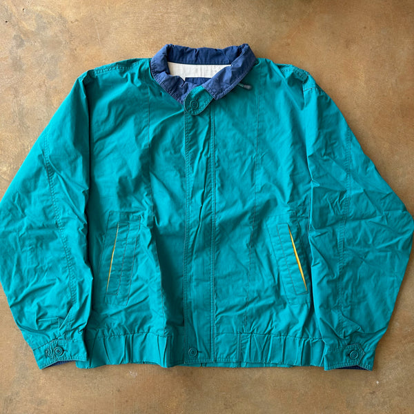 London Fog Full Zip Rain Jacket Teal 90's - XL