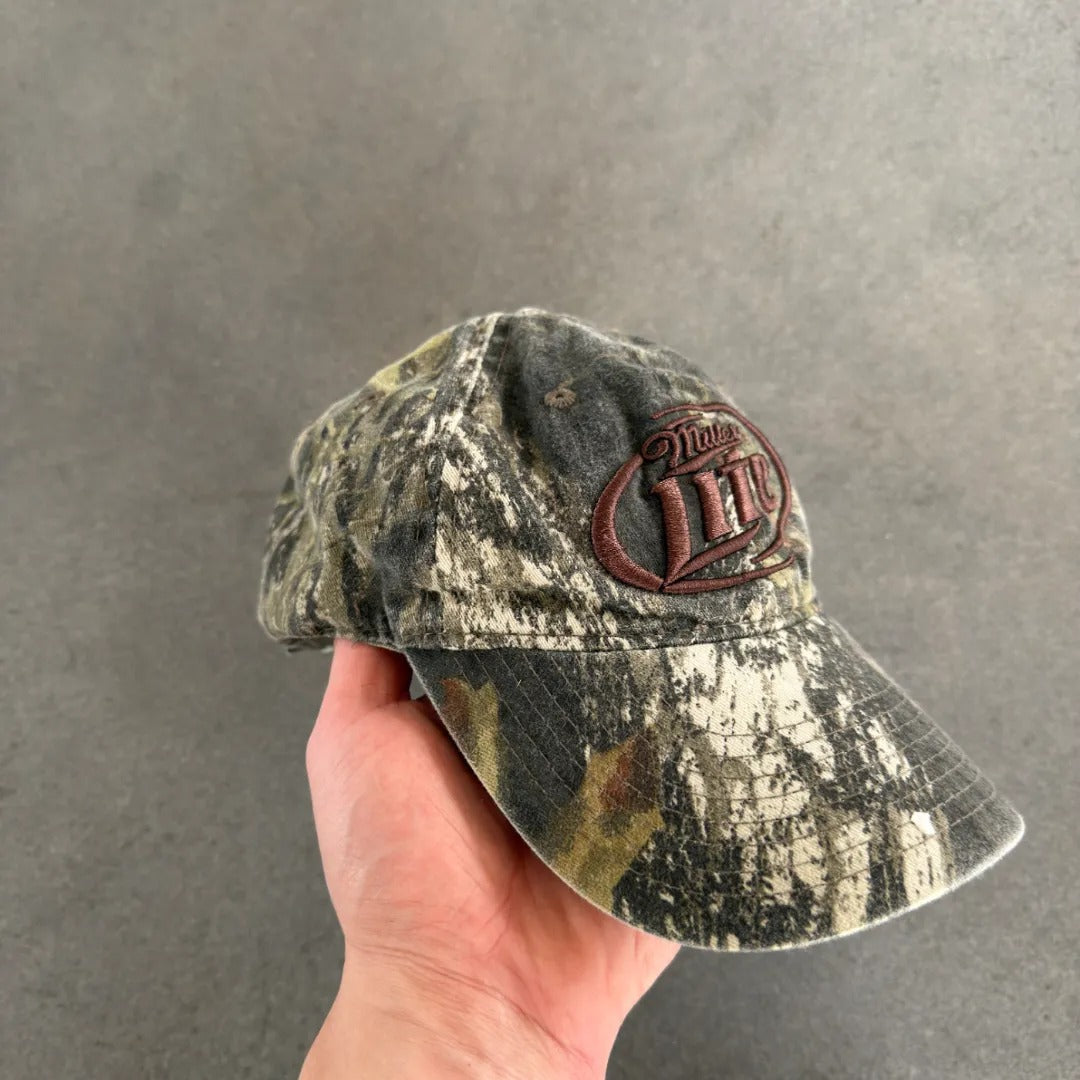 Miller Lite Embroidered Camo Hat 00's - OSFM