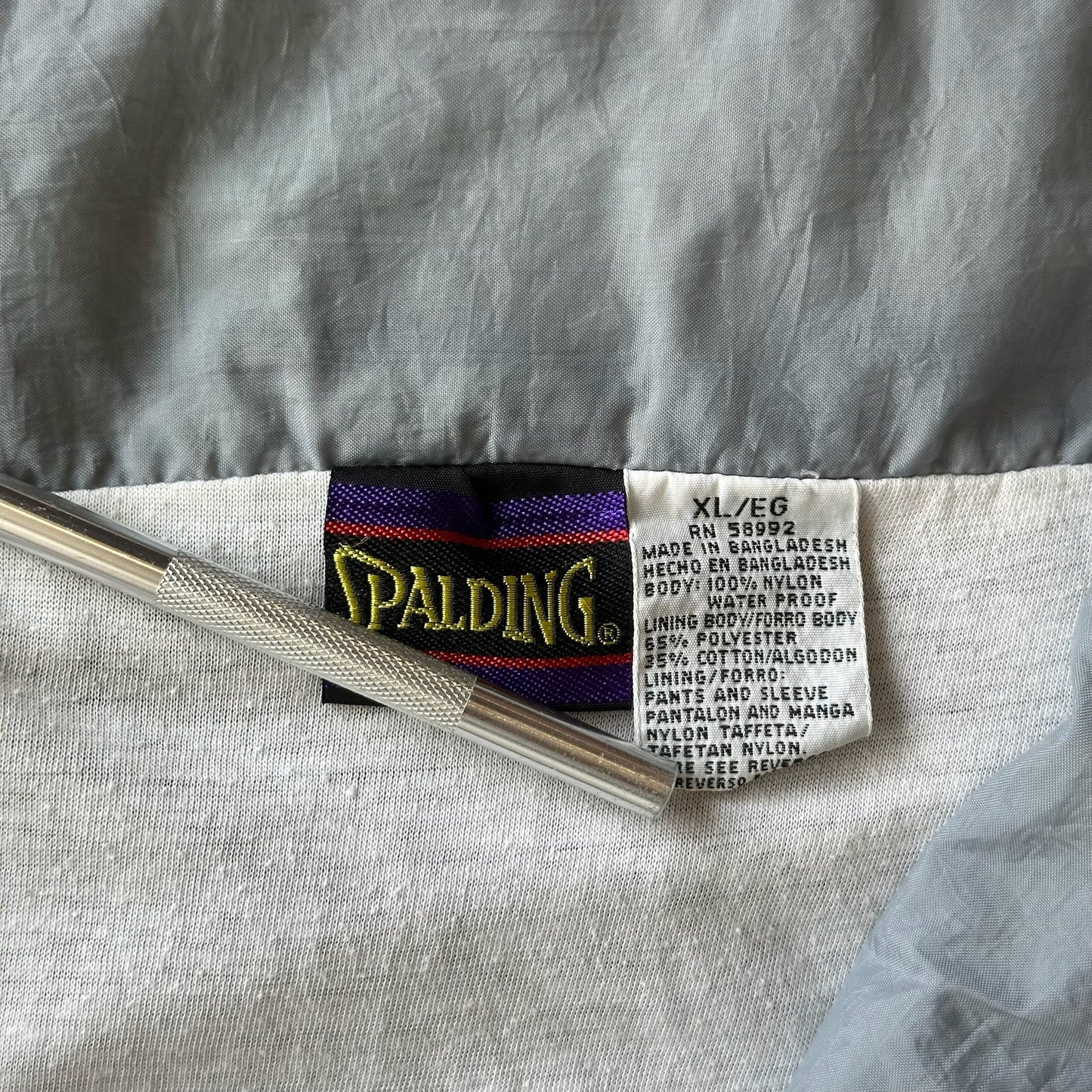 Spalding Cotton Lined Full Zip Windbreaker Jacket 90's - XL