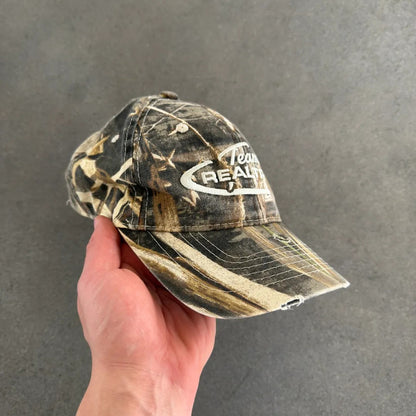 Team Realtree Camo Distressed Strapback Hat 00's - OSFM