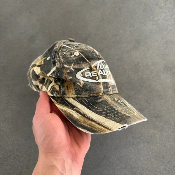 Team Realtree Camo Distressed Strapback Hat 00's - OSFM hover